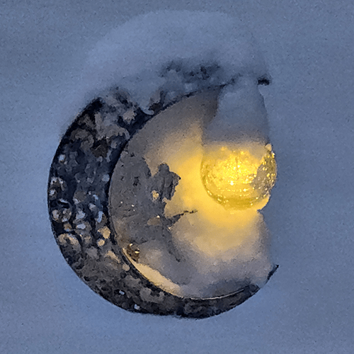 Image of fairy and moon metal and light art