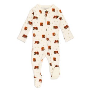 Brown Bear | Organic Zipper Footie