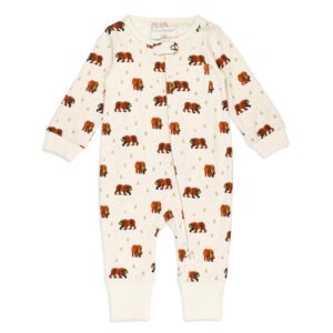 Brown Bear | Organic Zipper Romper