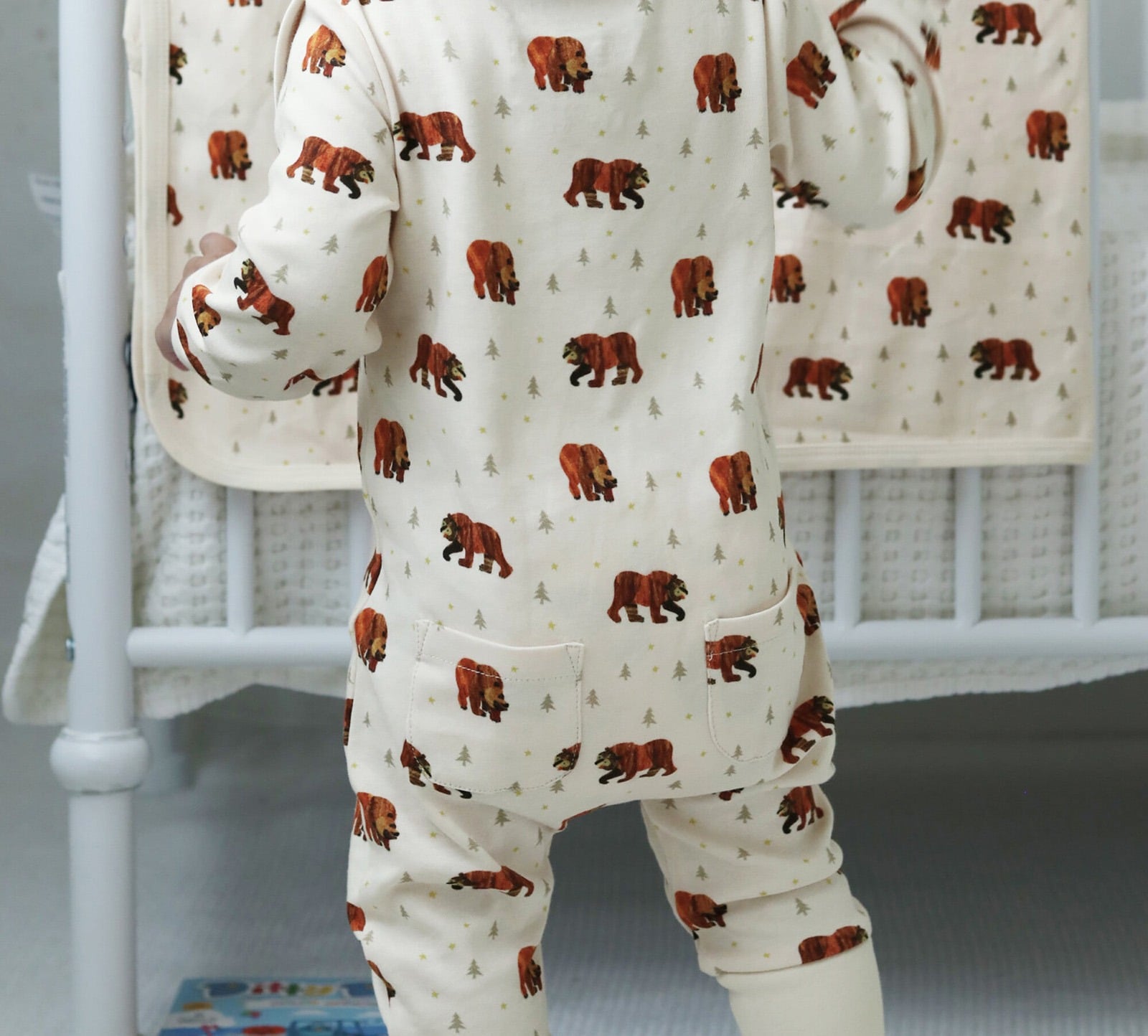 Brown Bear | Organic Zipper Romper - Image 5